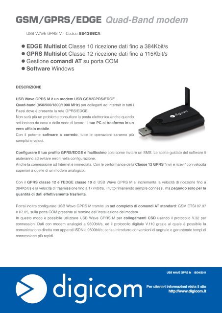 GSM/GPRS/EDGE Quad-Band modem - Digicom