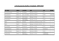 Arbeitsgemeinschaften Schuljahr 2009/2010