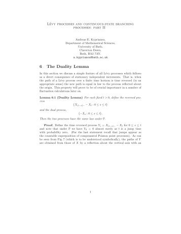 6 The Duality Lemma - Department of Mathematical Sciences ...