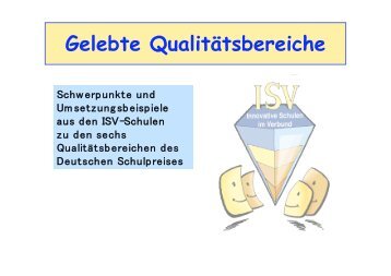 PPP Gelebte QualitÃ¤tsbereiche - Innovative Schulen im Verbund