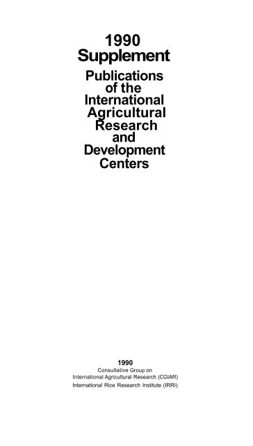 1990 Supplement Publications of the International ... - IRRI books