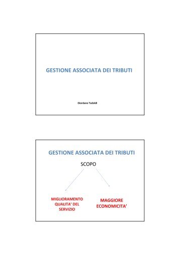 gestione associata dei tributi gestione associata ... - RisorseComuni