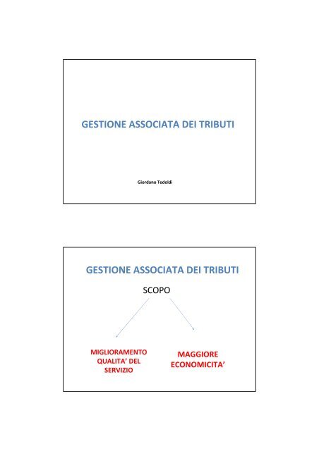 gestione associata dei tributi gestione associata ... - RisorseComuni