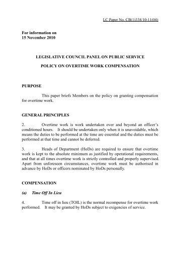 how does standby work allowance and Policy Standby Allowance Overtime and Acting
