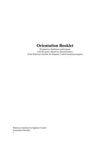 Orientation Booklet - Pathways Institute