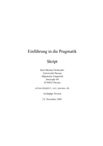 Einführung in die Pragmatik - TheKolibris.