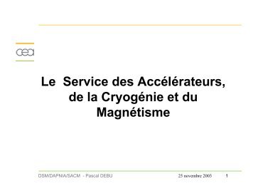 Le Service des Accélérateurs, de la Cryogénie et du ... - CERN