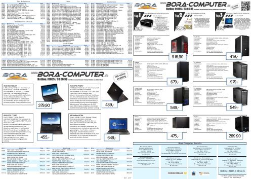 Bora Computer Kontakt Hotline: 01805 / 33 66 36