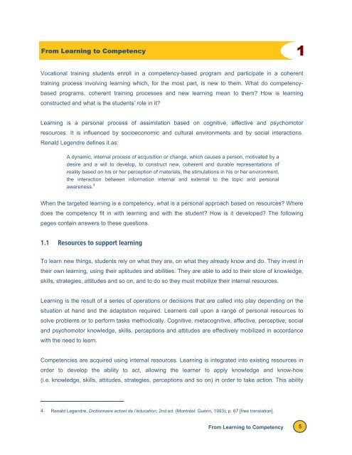 Reference Framework for Planning Learning and Evaluation Activities