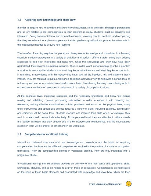 Reference Framework for Planning Learning and Evaluation Activities