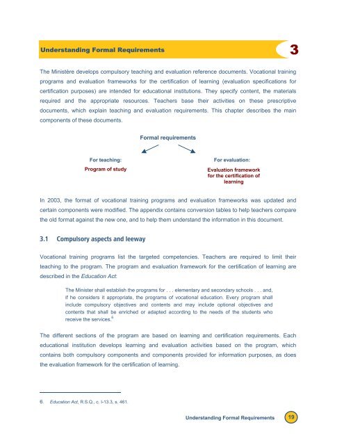 Reference Framework for Planning Learning and Evaluation Activities