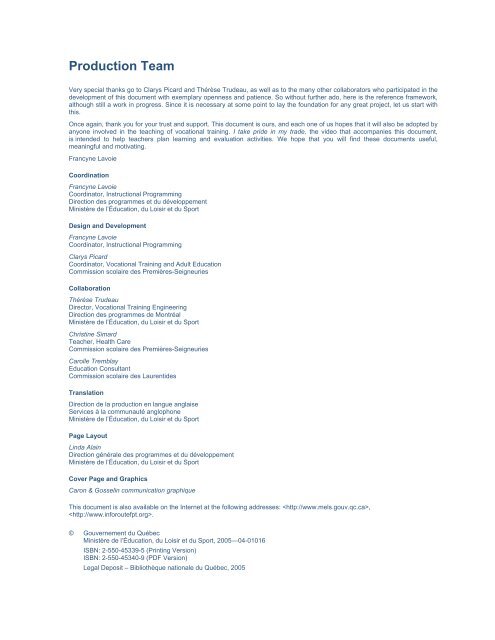 Reference Framework for Planning Learning and Evaluation Activities