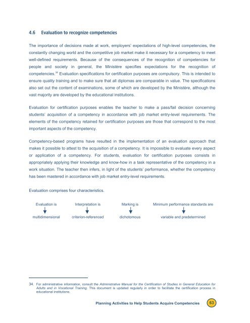 Reference Framework for Planning Learning and Evaluation Activities