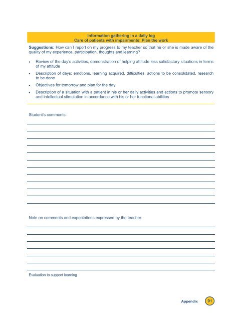 Reference Framework for Planning Learning and Evaluation Activities