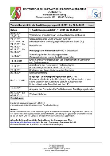 2011/2013 - Zentrum fÃ¼r schulpraktische Lehrerausbildung Duisburg