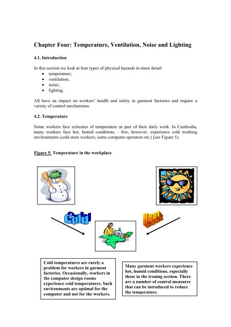 Chapter Four: Temperature, Ventilation, Noise and Lighting