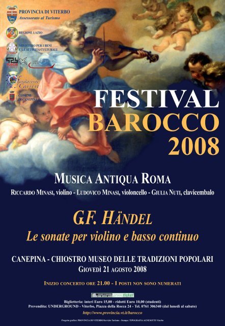 Festival Barocco 2008: Guida agli spettacoli - Provincia di Viterbo