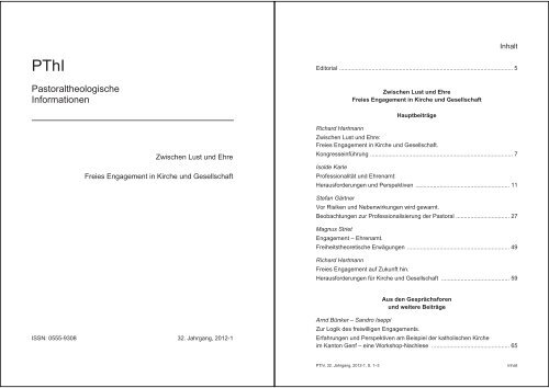 Pastoraltheologische Informationen - Konferenz der ...