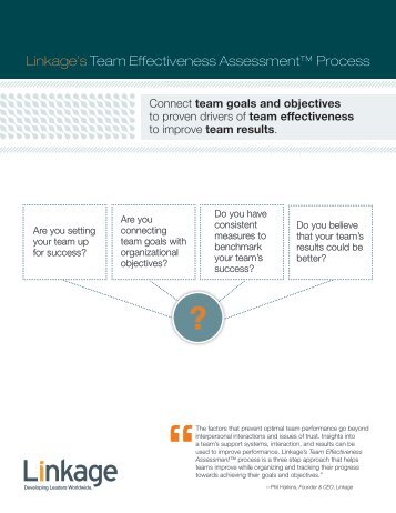 Linkage's Team Effectiveness Assessment™ Process - Linkage, Inc.