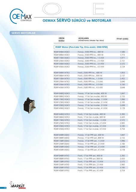 OEMAX SERVO SÜRÜCÜ ve MOTORLAR