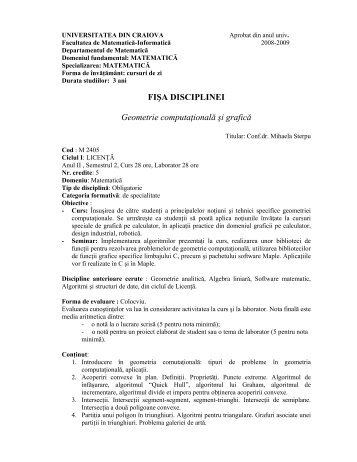 Geometria computationala si grafica (pdf) - Departamentul de ...