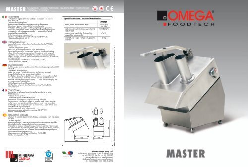 CORTADORAS DE VEGETALES - Omega Taglio Foodtech