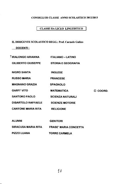 Anno Scolastico 201212013 - Liceo Platone