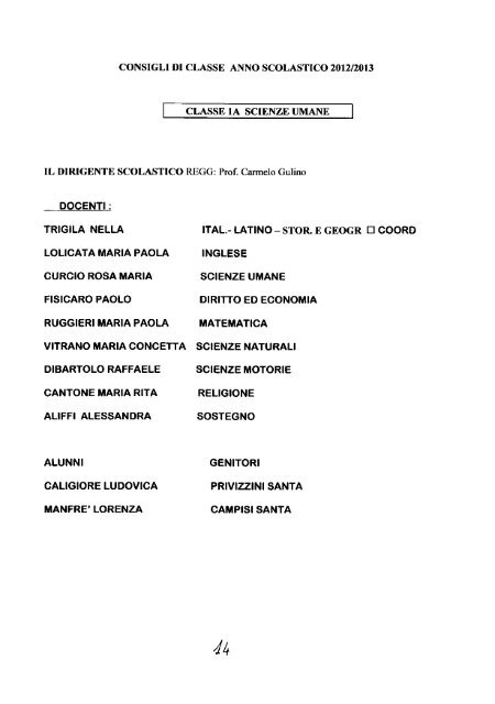 Anno Scolastico 201212013 - Liceo Platone