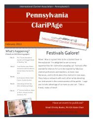 Pennsylvania Newsletter - International Clarinet Association