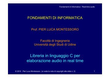 Libreria in linguaggio C per elaborazione audio in real time - diegm