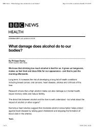 BBC News - What damage does alcohol do to our bodies?