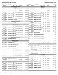 Course Schedule for FALL 2009 College of Southern Idaho