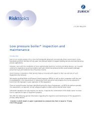 Low pressure boiler* inspection and maintenance - Risk Engineering