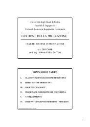 I parte Sistemi produttivi.pdf - diegm - UniversitÃ  degli studi di Udine