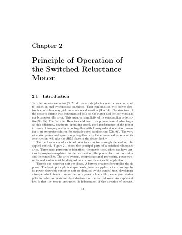 Chapter 2 Principle of Operation of the Switched Reluctance Motor