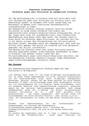 Verfahren gegen 2 Polizisten – 2009 Landgericht Freiburg - SAGA