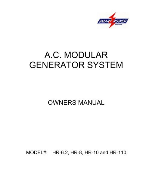 Modulo Generator A.C. MODULAR GENERATOR SYSTEM - Smart Power