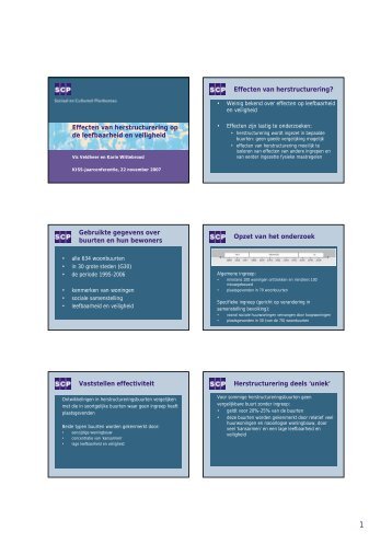 Effecten van herstructurering op de leefbaarheid en veiligheid - KISS