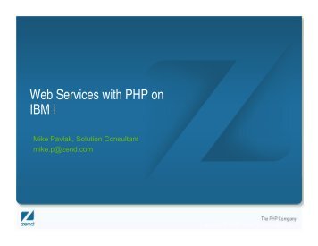 Web Services with PHP on IBM i