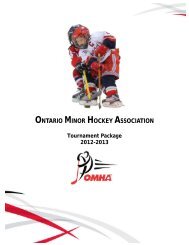 Tournament Regulations - Ontario Minor Hockey Association