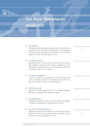 Les Jeux Olympiques modernes - International Olympic Committee