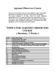 Agromet Observers Course - Agricultural Meteorology Division