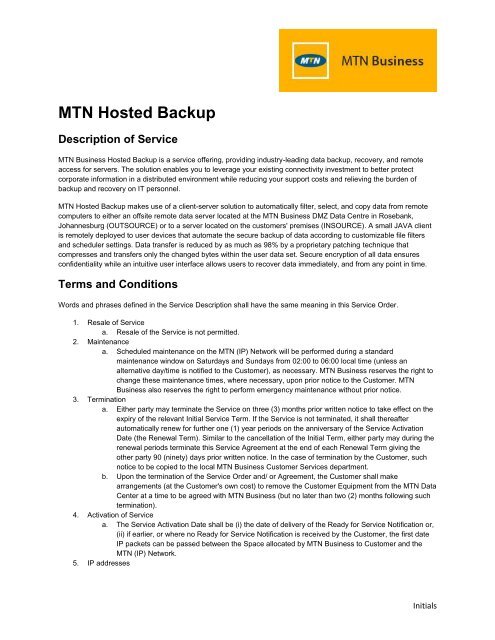 MTN Hosted Backup - MTN Business