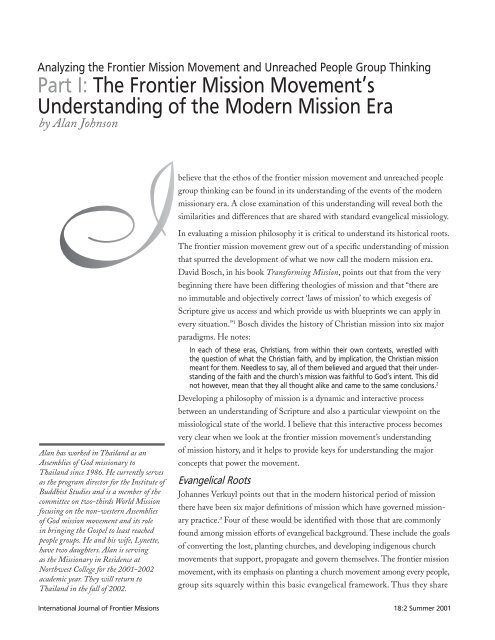 Volume 18:2 - International Journal of Frontier Missions