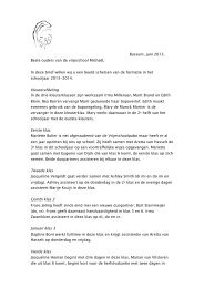 Brief over de formatie schooljaar 13-14 - Vrije School Michael Bussum