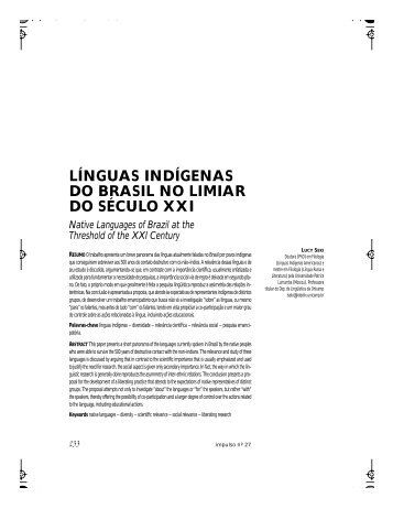 lÃ­nguas indÃ­genas do brasil no limiar do sÃ©culo xxi - Unimep