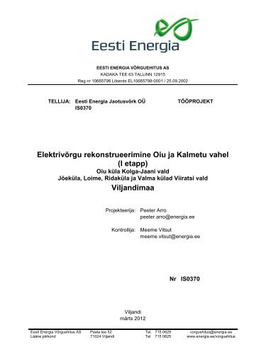 IS0370 Oiu - Kalmetu I etapp_seletuskiri ja lisad.pdf - Eesti Energia