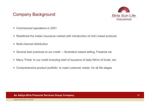 Aditya Birla Financial Services Corporate Presentation