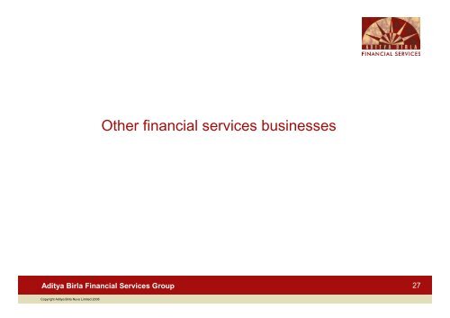 Aditya Birla Financial Services Corporate Presentation