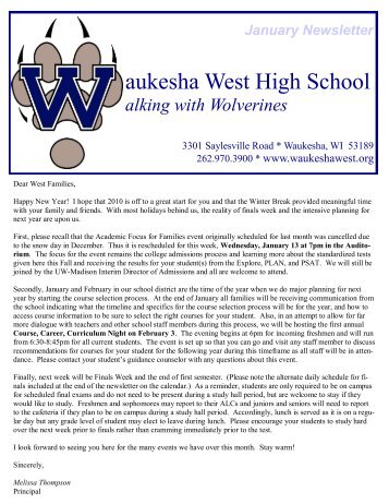 aukesha West High School - Waukesha School District